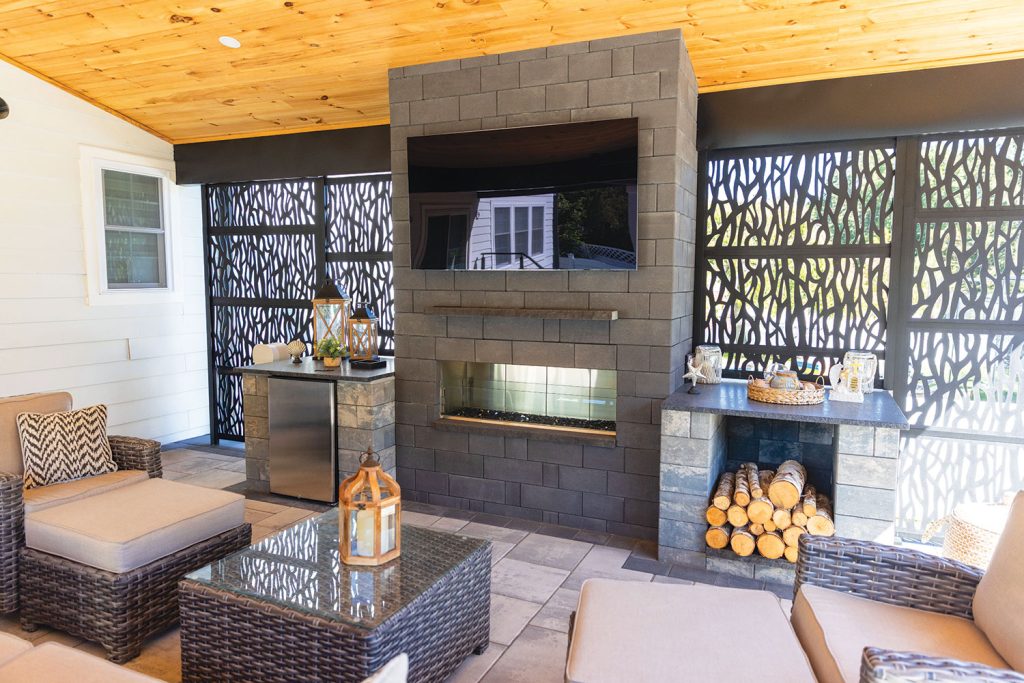 Covered Outdoor Fireplace Ideas for Sheltered Patios